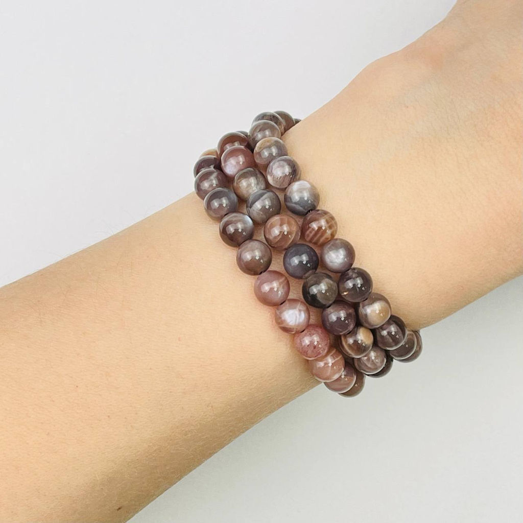 Бусины для украшений из кофейного Лунного камня (60 бусин) 39 см