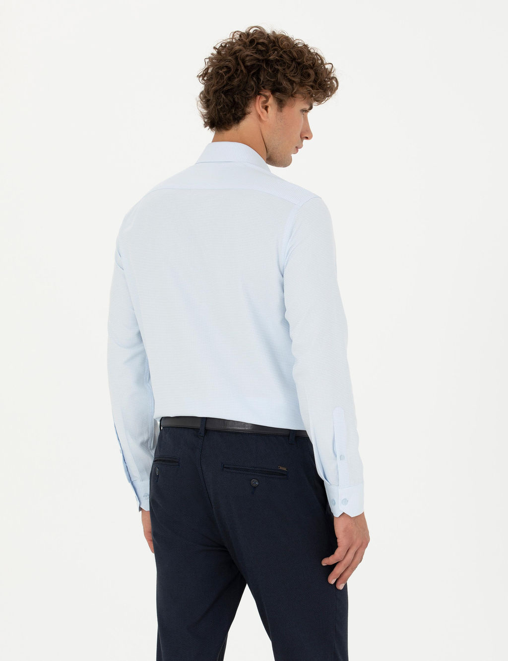 Рубашка Pierre Cardin Slim Fit светло-голубая