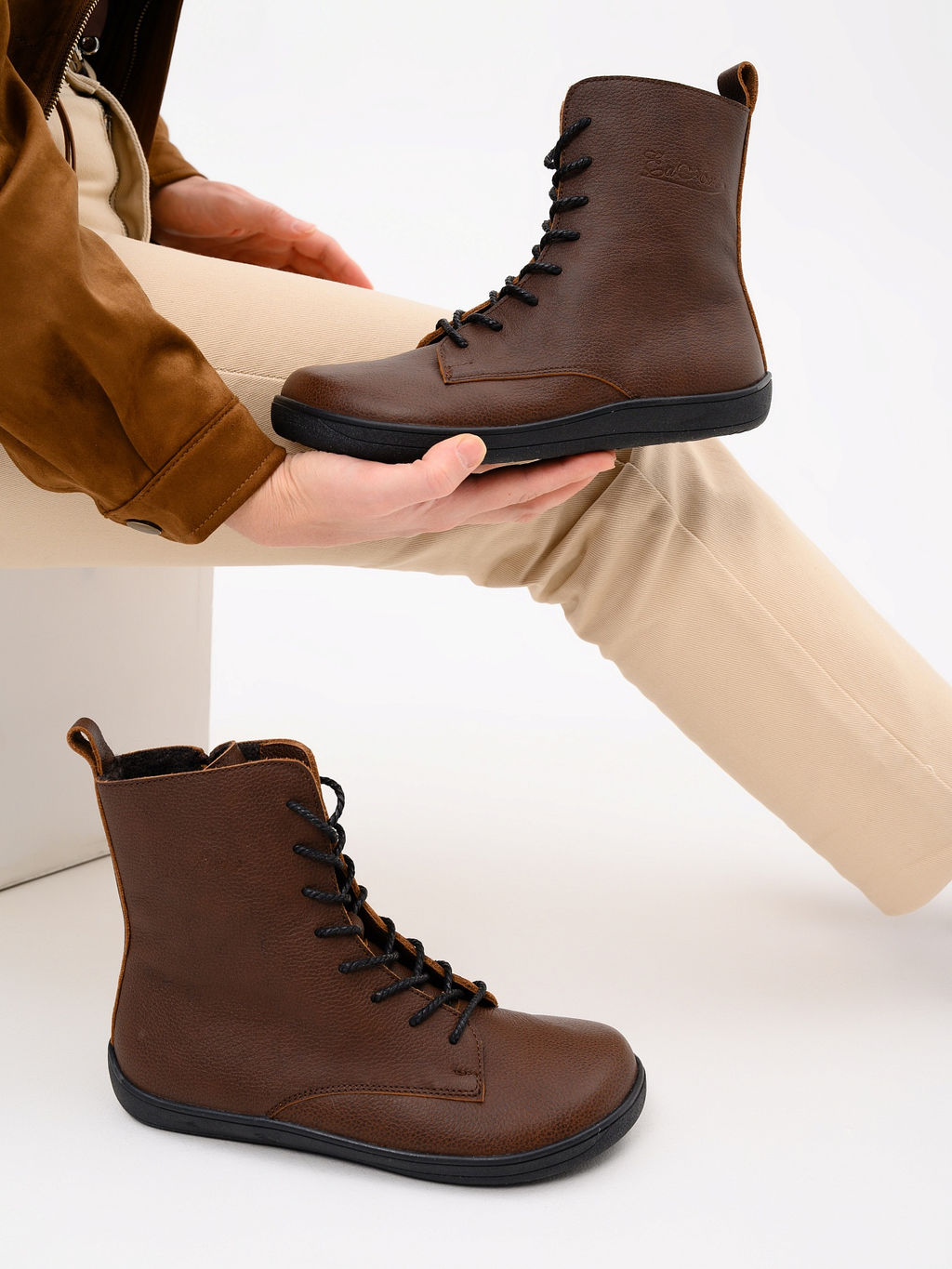 Босоногие ботинки 351.NATAbl.Светло-коричневый оттима/шерсть