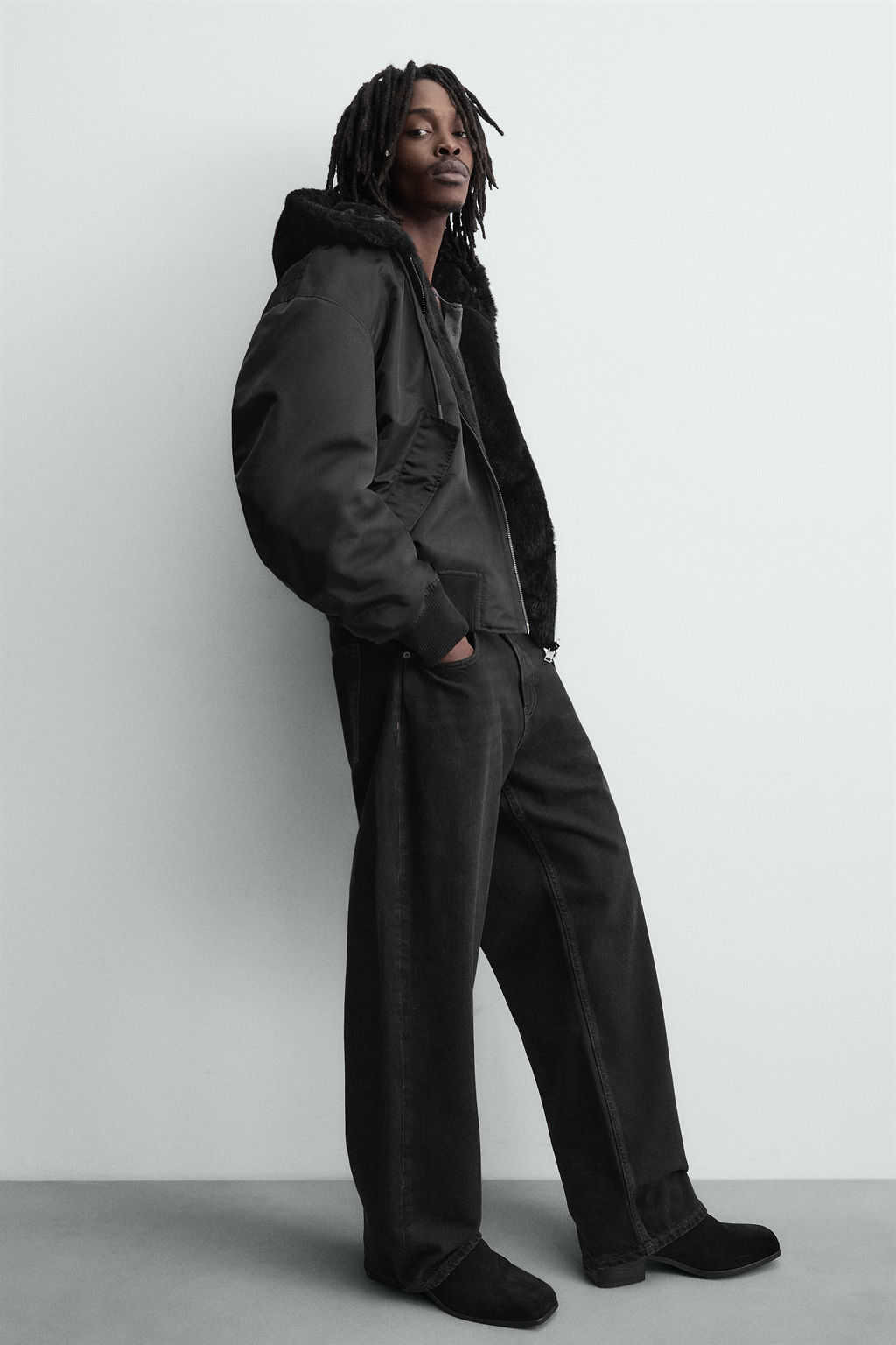 REVERSIBLE FAUX FUR BOMBER JACKET - Zara фото 17