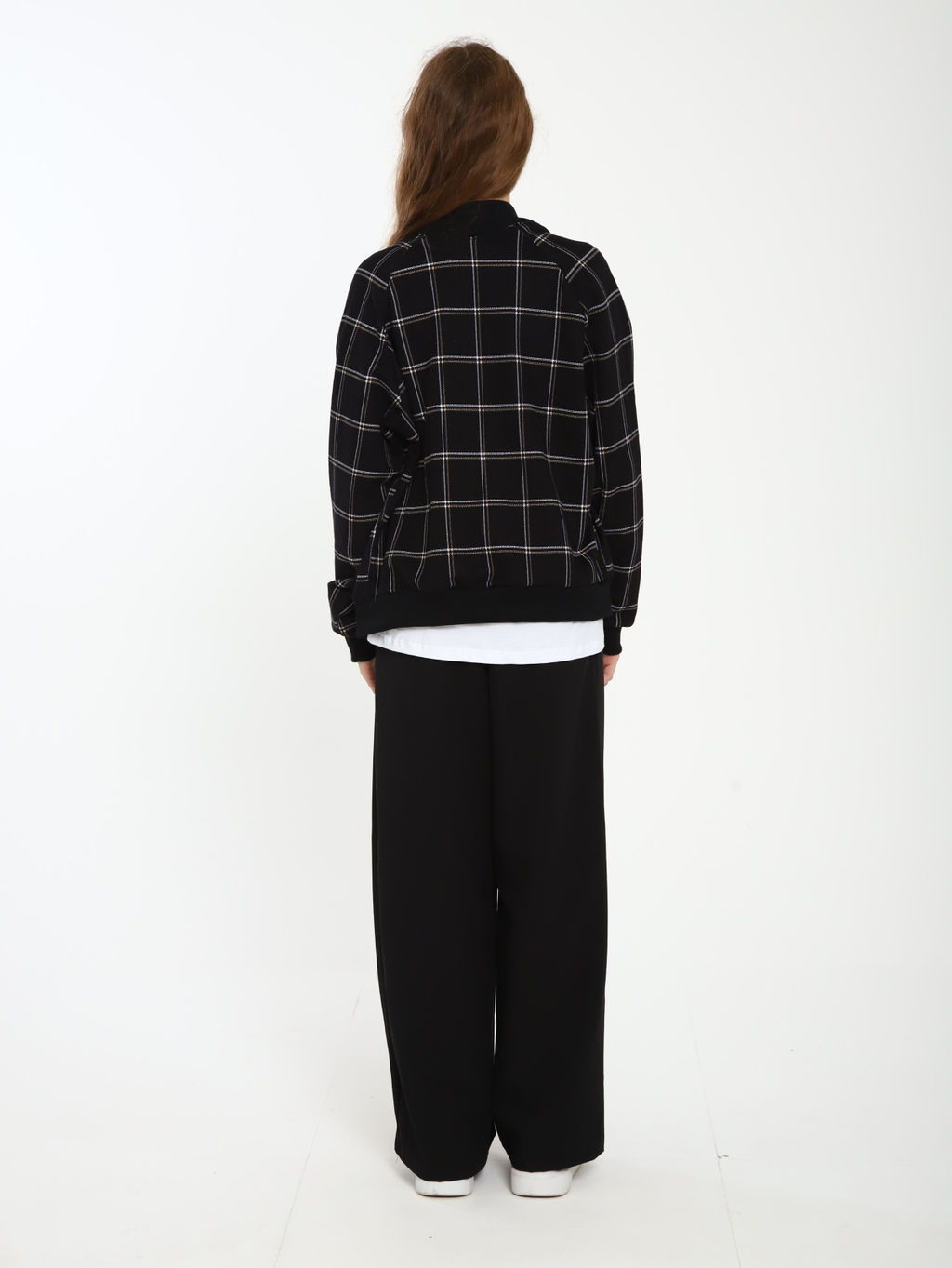 Толстовка бомбер Колледж черная клетка Ладошки  фото 23