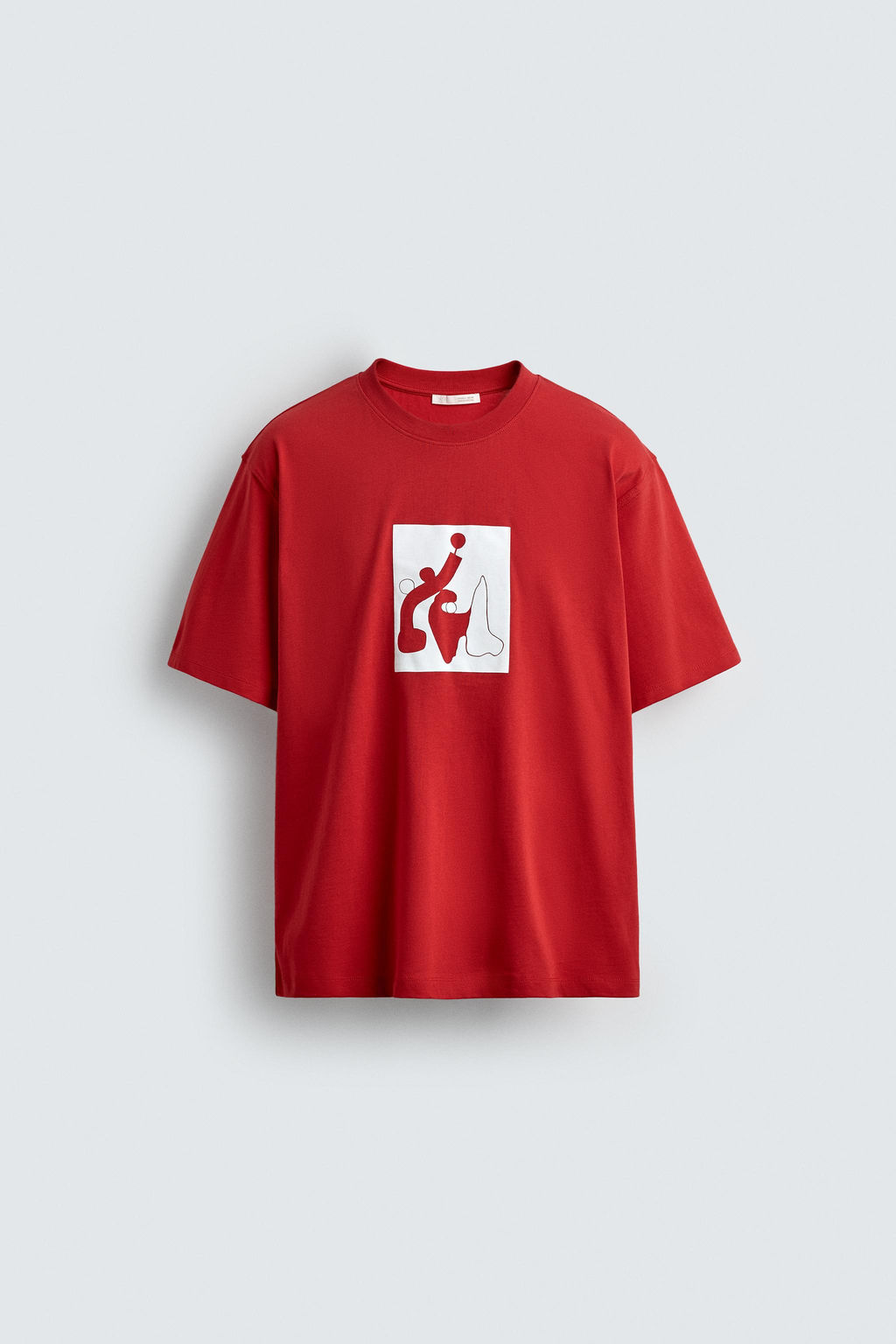 CAMISETA GR?FICO CONTRASTE / Blanco / Rojo