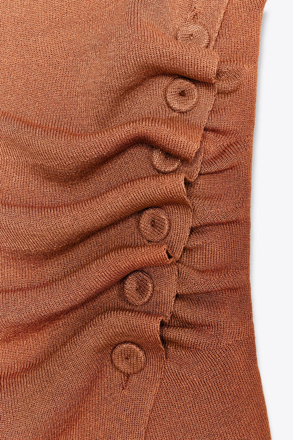 KNIT GATHERED OFF-THE-SHOULDER TOP - Zara фото 6