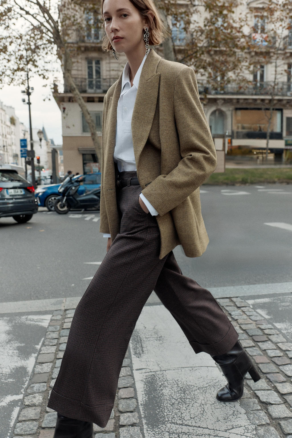 HOUNDSTOOTH TROUSERS WITH BELT - Zara фото 3