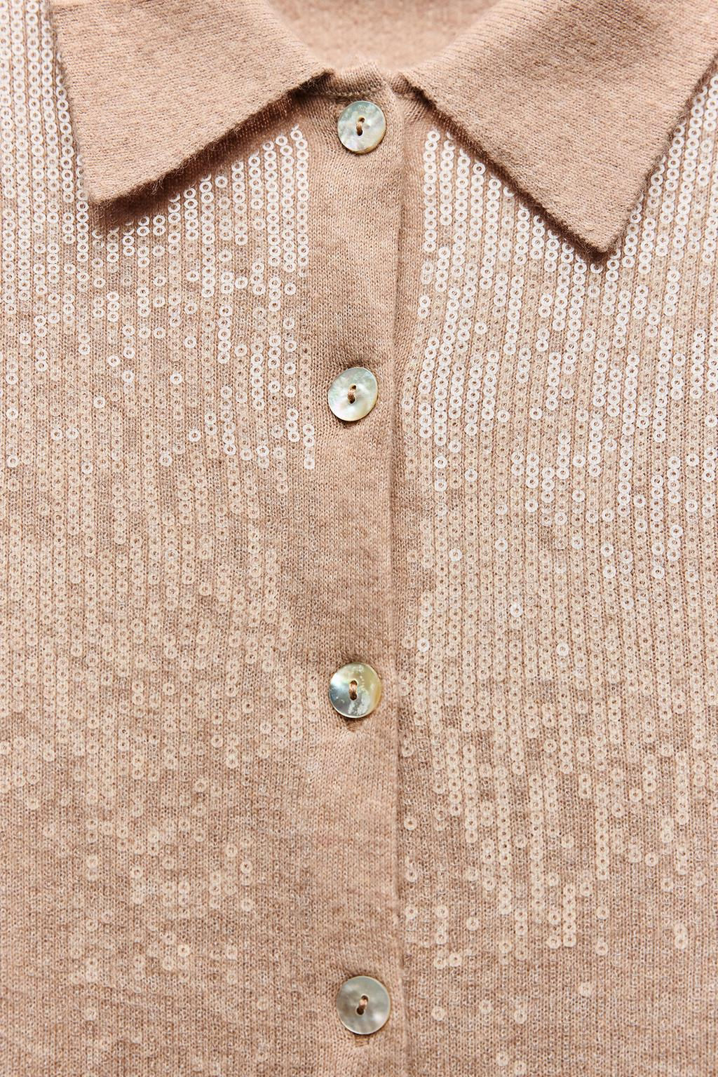 SEQUINNED KNIT CARDIGAN - Zara фото 9