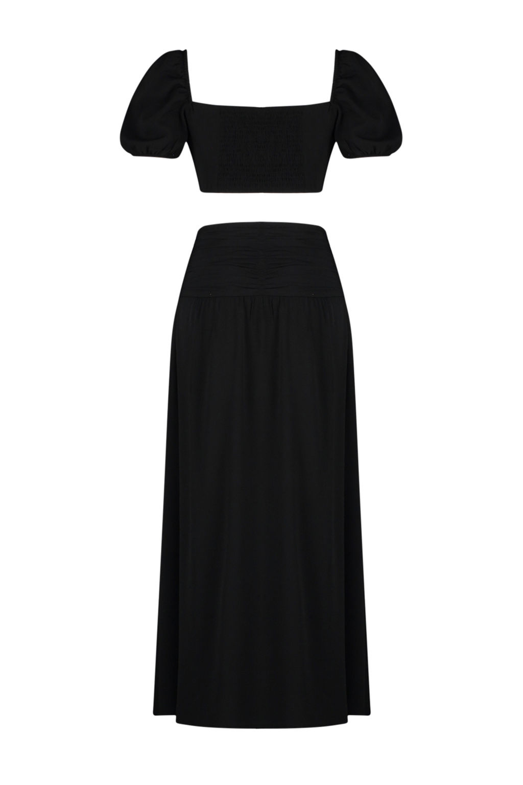 Siyah Dokuma Aksesuarl? Y?rtmacl? Bluz Etek Plaj Tak?m TBESS24AU00036 - Trendyolmilla фото 8