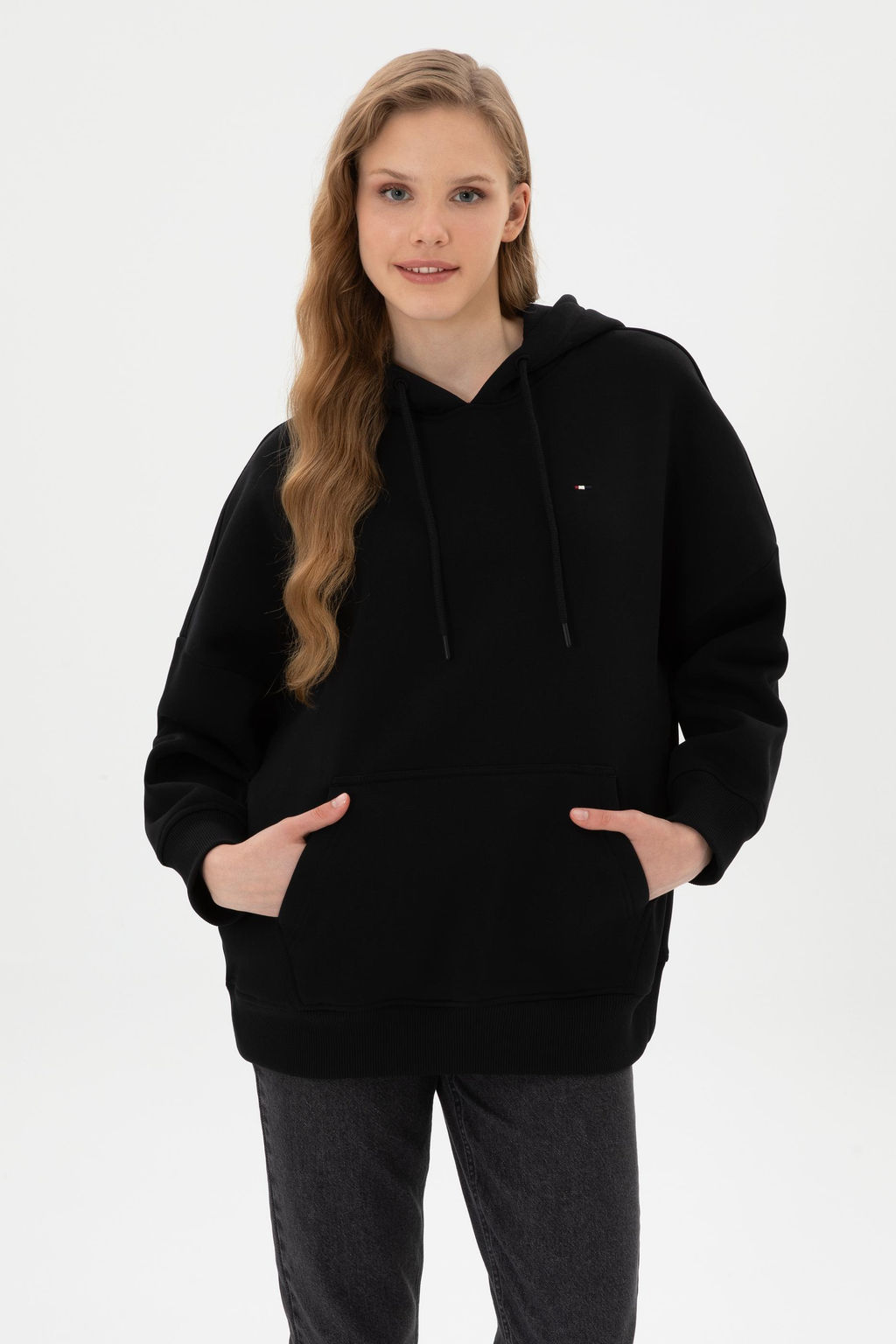 Kad_n Siyah Basic Sweatshirt Sepette S_rpriz _ndirim