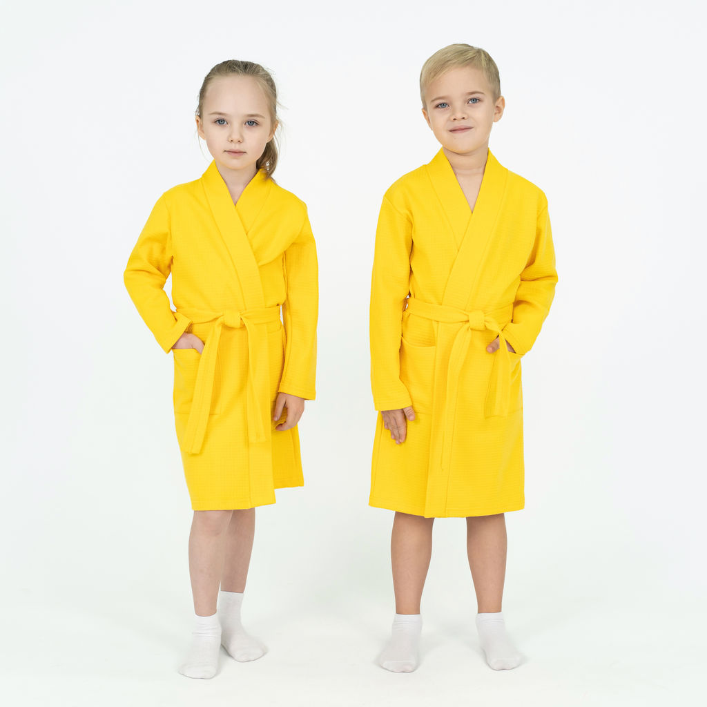 Халат детский вафельный желтый - Утенок фото 9