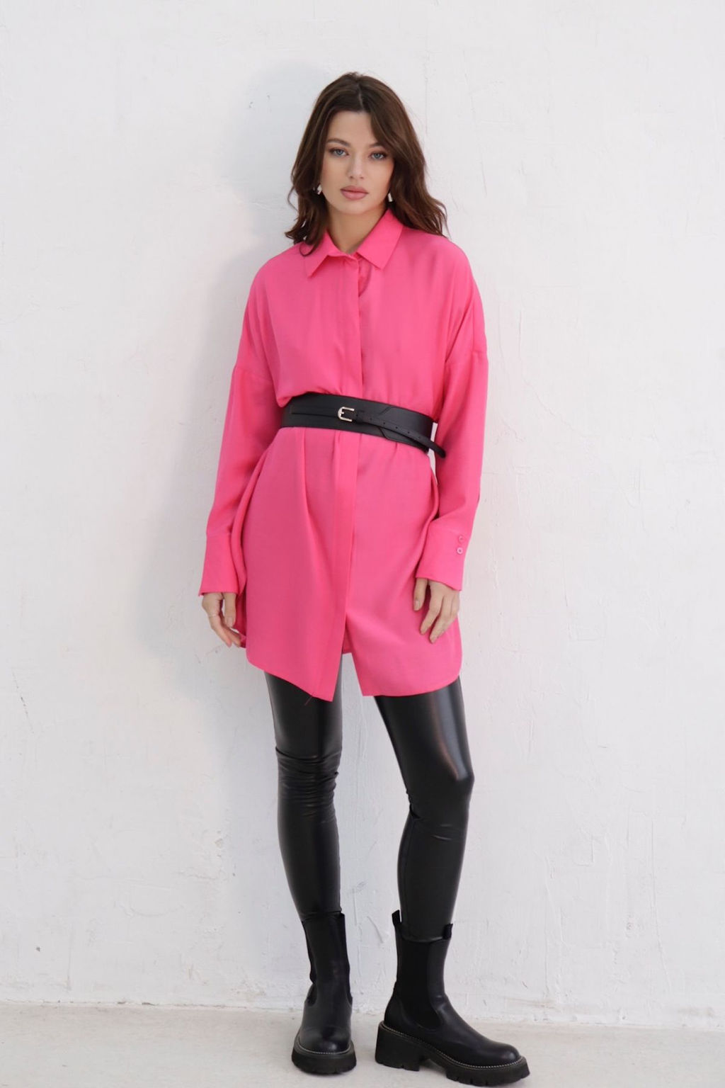 Базовая удлинённая рубашка свободного силуэта - Martichelli фото 94