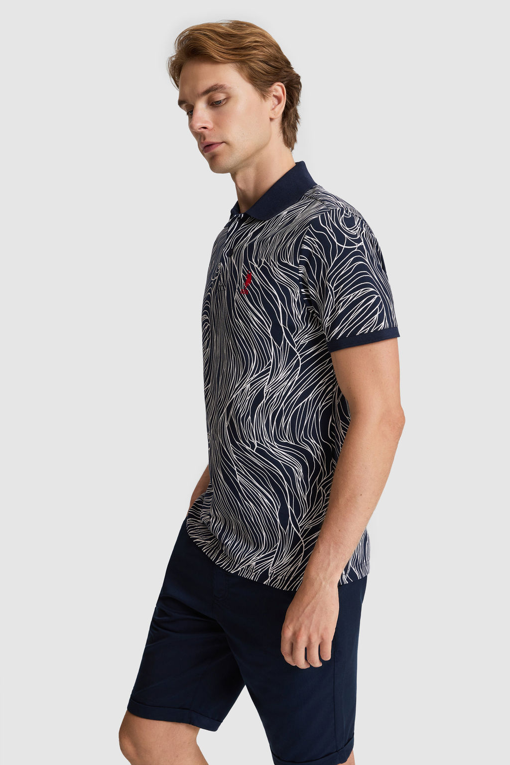 Erkek Lacivert Regular Fit Polo Yaka Basic Ti__rt - U.s. polo assn фото 3