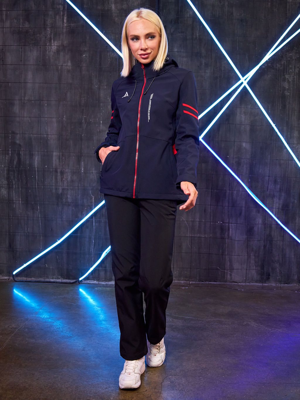 Женская мембранная куртка виндстоппер на флисе Azimuth Заря 124/23982_705 Темно-Синий  фото 9