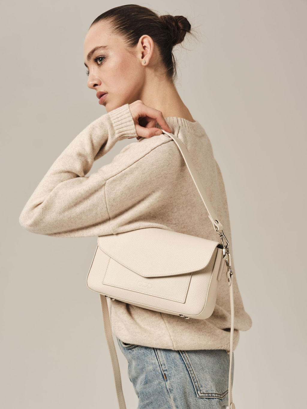 Кожаная сумка Rosie DBR 31158 светлый крем фото 3