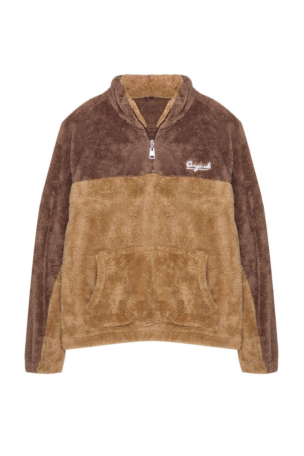 TRENDYOL MAN Camel Unisex Oversize/Genis Kesim Renk Blok S?cak Tutan Pelus Sweatshirt TMNAW22SW1477 - Trendyolmilla фото 12