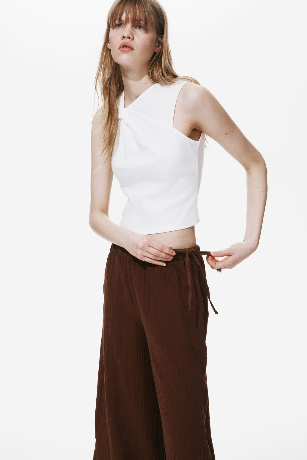 Pantal?n de muselina con cordones de ajuste - H&m фото 7