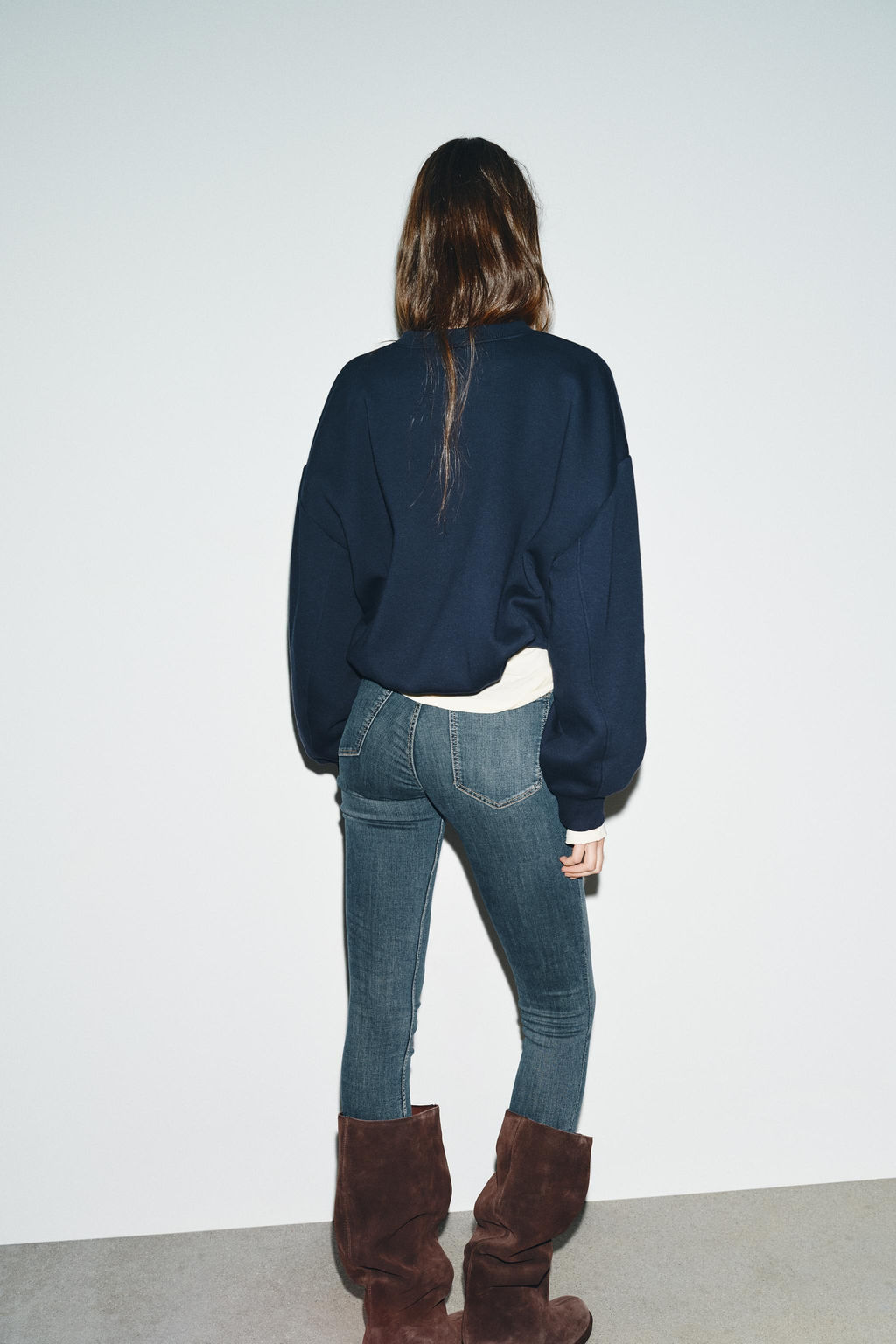 JEANS TRF SKINNY TIRO ALTO / Azul / Gris - Zara фото 5