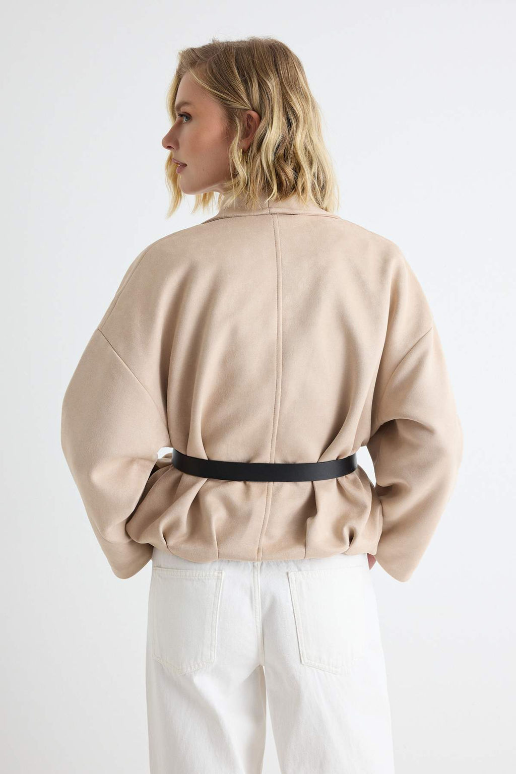 Vizon Oversize Kal_p Kemerli S_et Bomber Mont TWOAW27MO00114 - Trendyolmilla фото 5