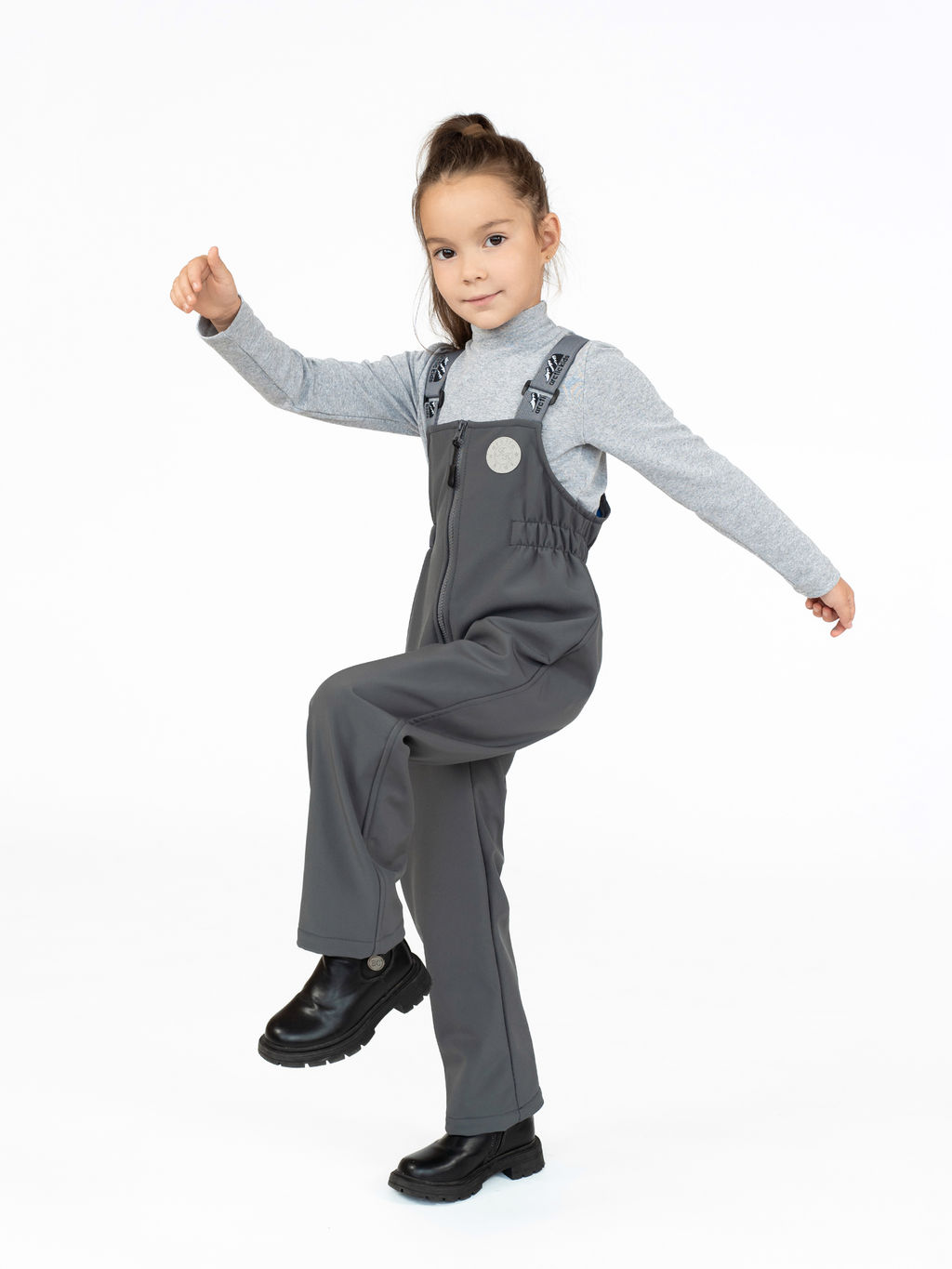 Полукомбинезон демисезонный серый 60-021 (134)