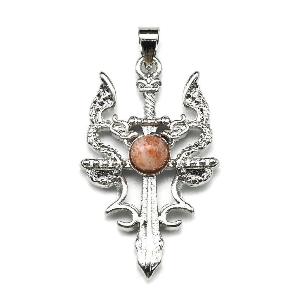 Подвеска Меч с солнечным камнем 18*30мм