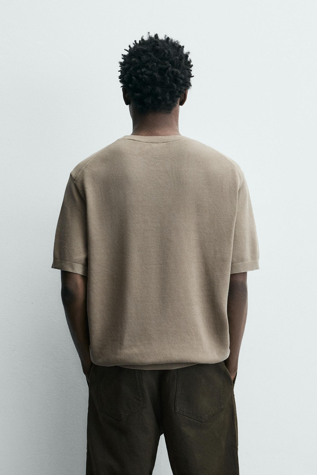 CAMISETA PUNTO RELAXED FIT / Tostado