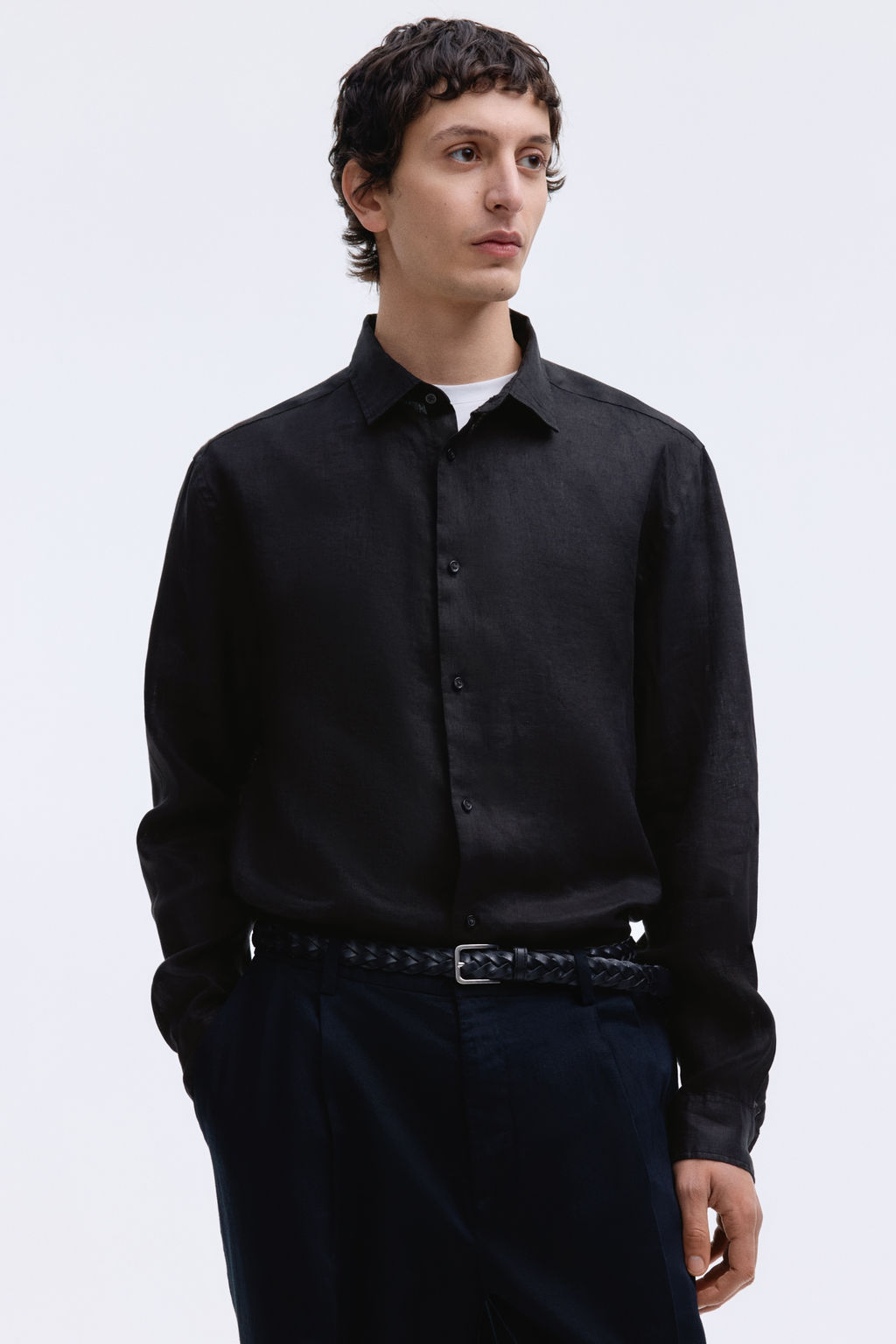 Camisa de lino Slim Fit - H&m фото 6