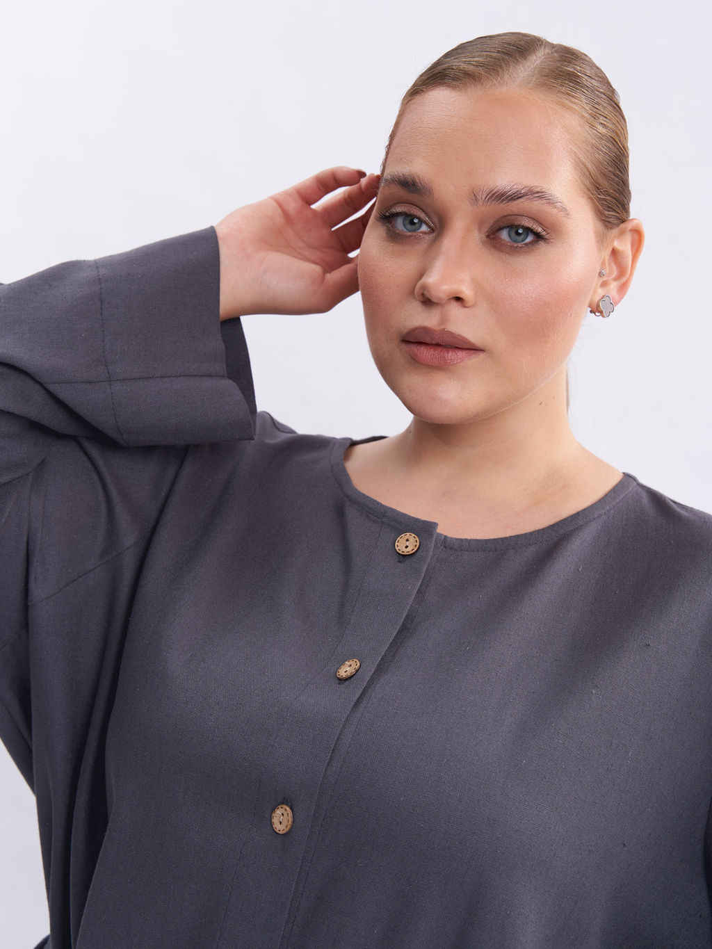 Платье-рубашка из льна TPP39352GRY23