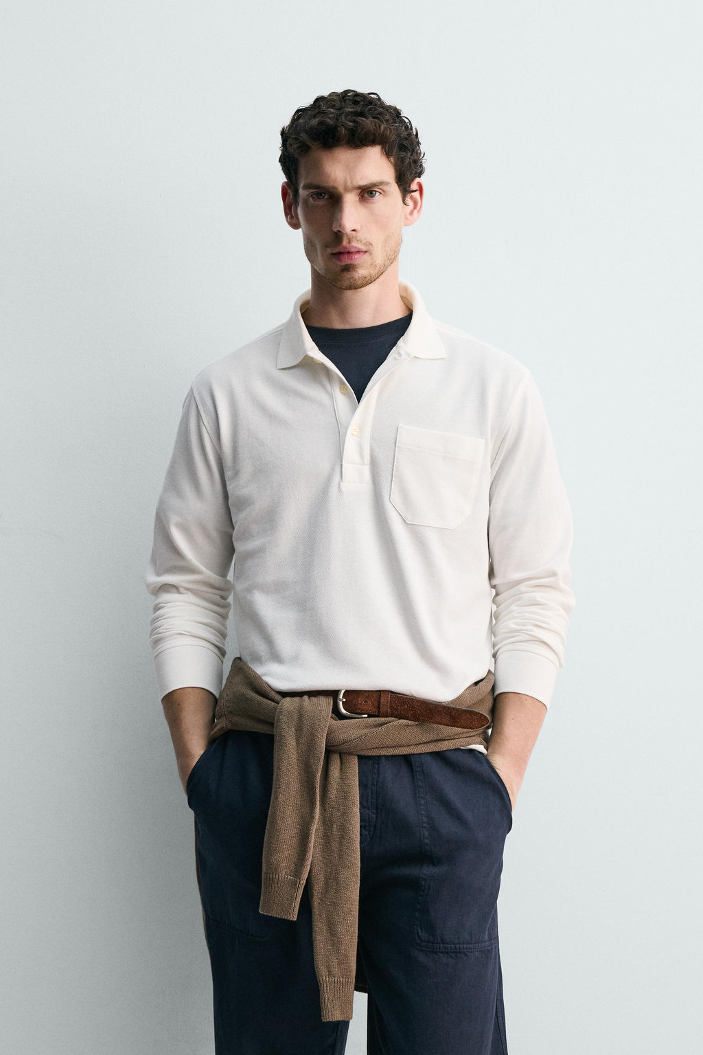 POLO PIQU? REGULAR FIT BOLSILLO / Blanco roto - Zara фото 2