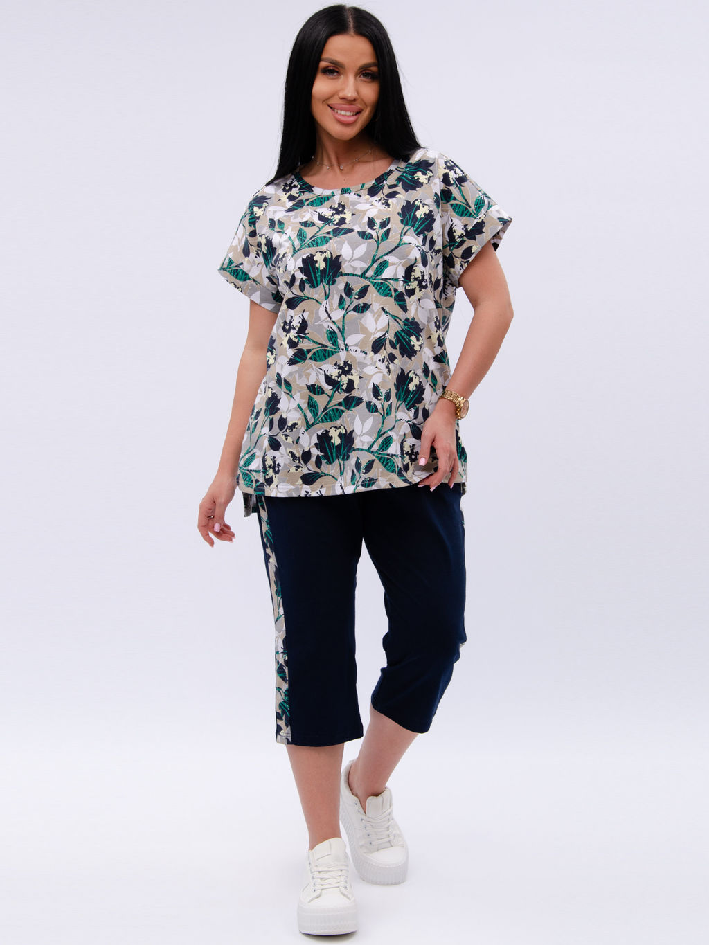 Костюм "Даниэла" цветы, трикотаж