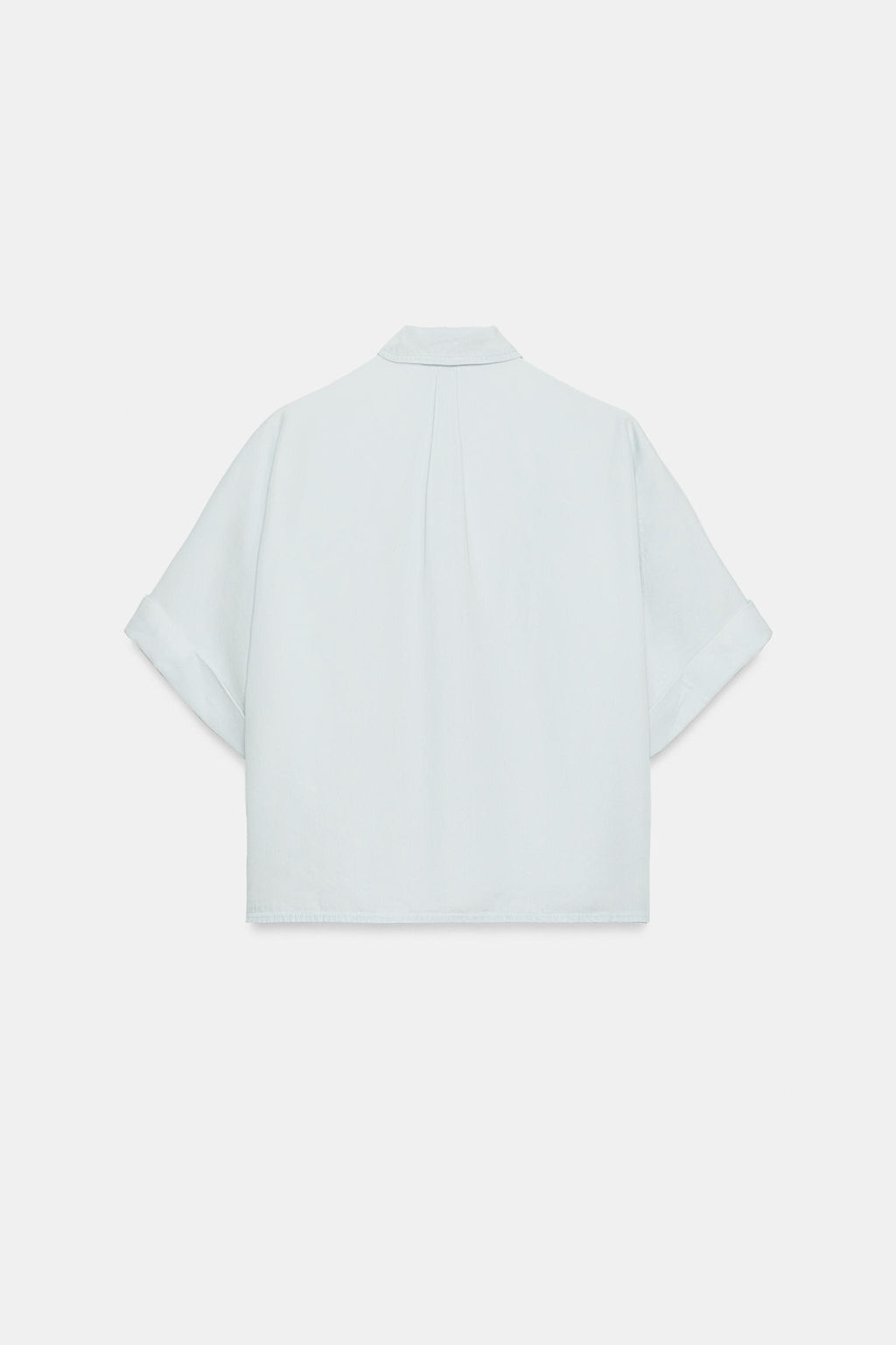 CAMISA FLUIDA MANGA CORTA / Azul claro