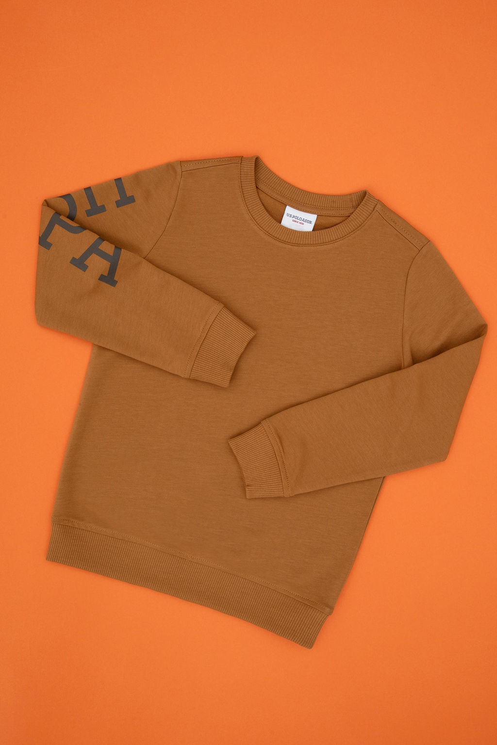 Erkek _ocuk Camel Basic Bisiklet Yaka Sweatshirt Sepette S_rpriz _ndirim