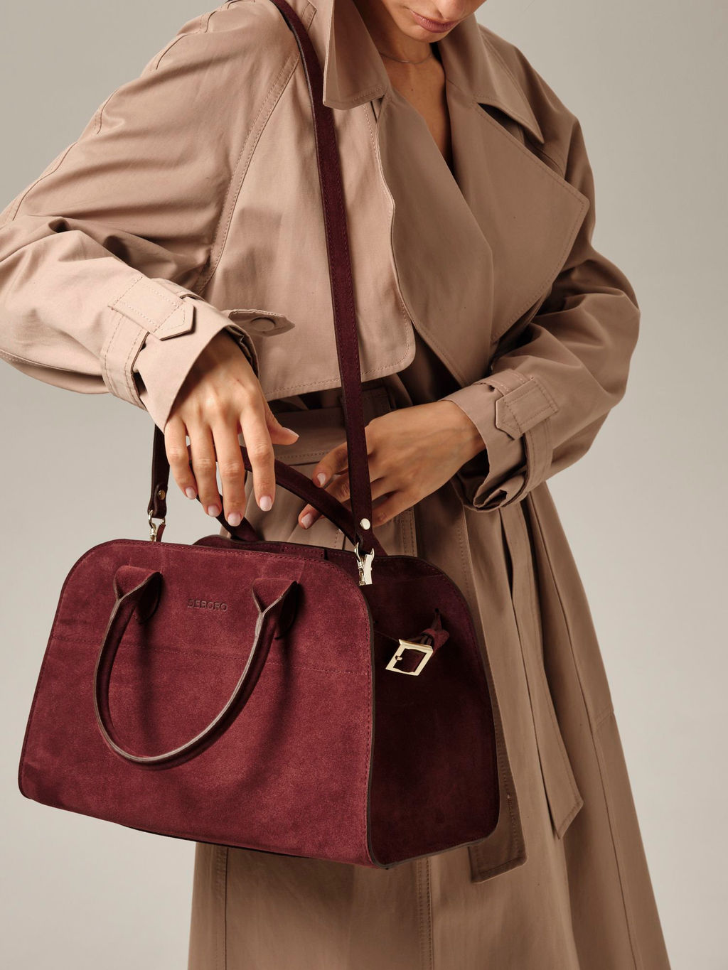 Замшевая сумка Deboro 31092 махагон