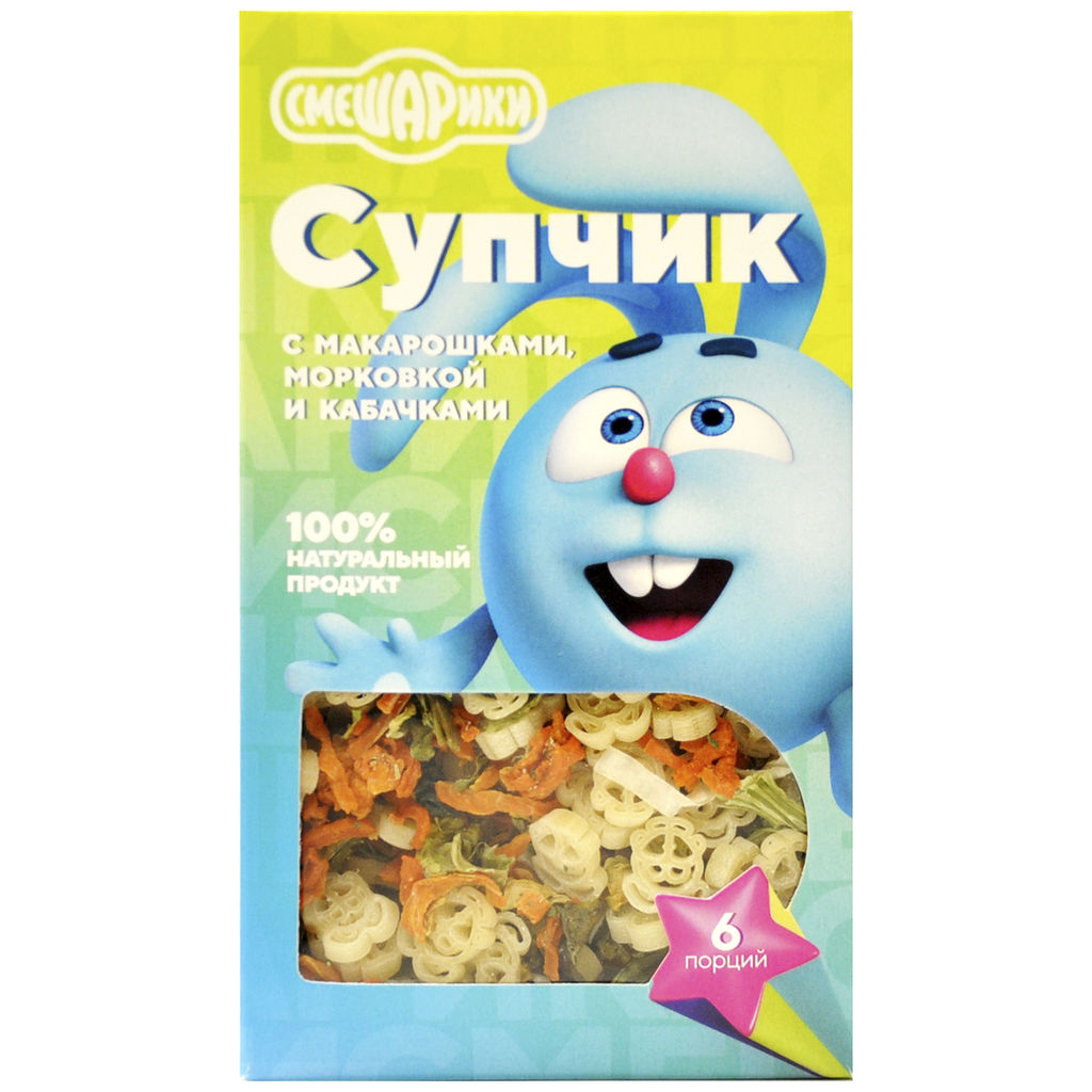 Смешарики Супчик с Макарошками, морковью и кабачками 160гр.