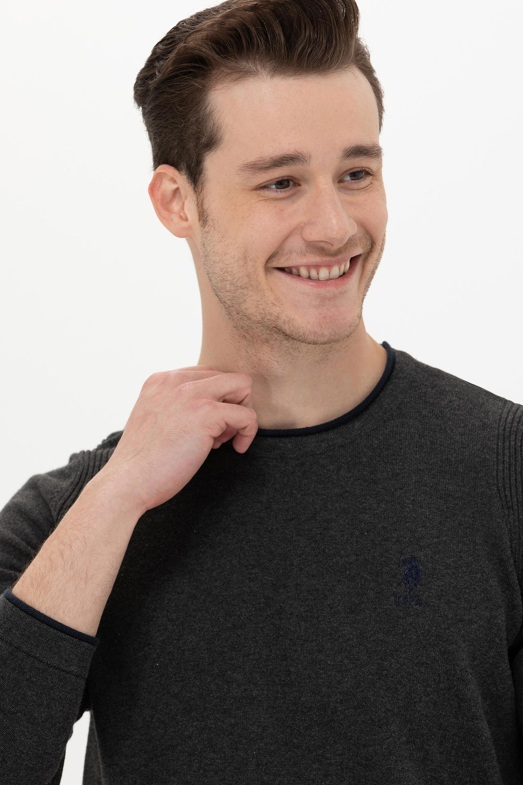 Мужской свитер антрацитового меланжа - U.s. polo assn фото 3