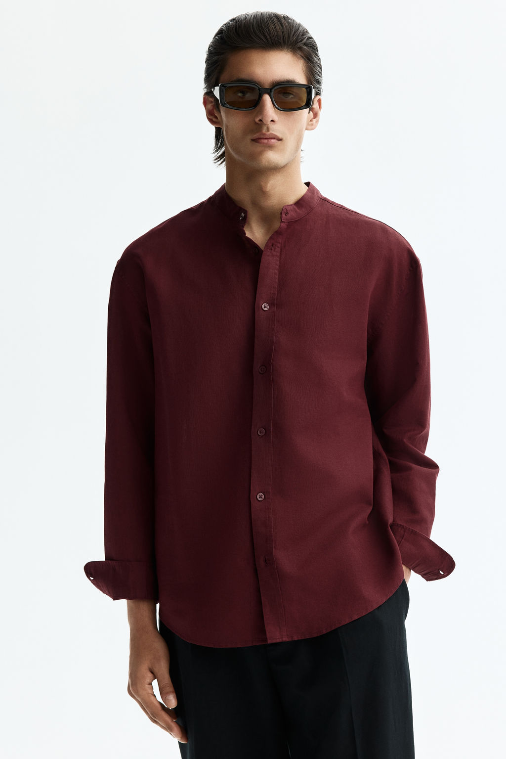 Camisa en mezcla de lino Relaxed Fit - H&m фото 4