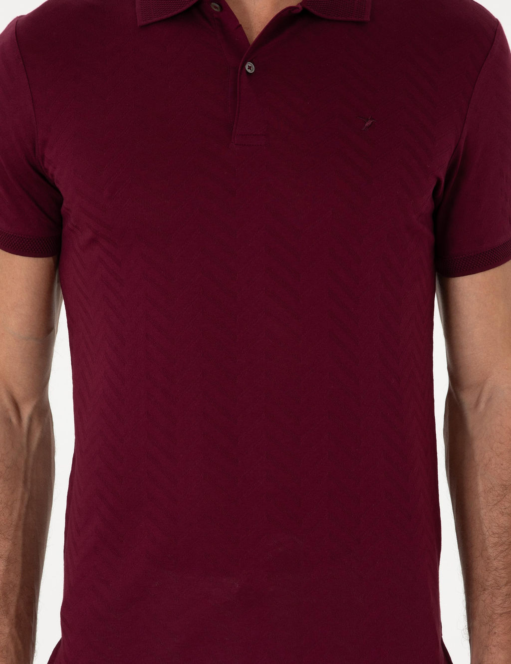 Bordo Slim Fit %100 Pamuk Polo Yaka T-shirt - Cacharel фото 6