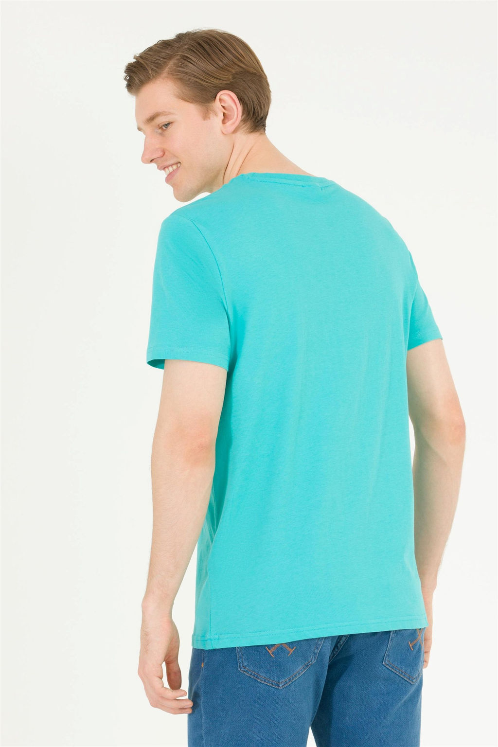 Мужская мятная футболка с круглым вырезом - U.s. polo assn фото 12