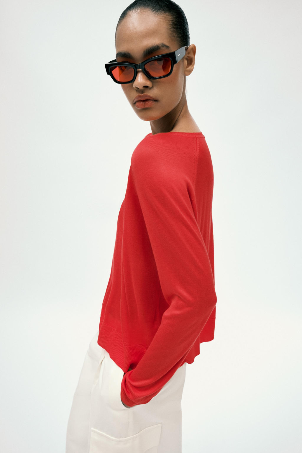 JERSEY B?SICO PUNTO FINO / Rojo / Coral - Zara фото 3