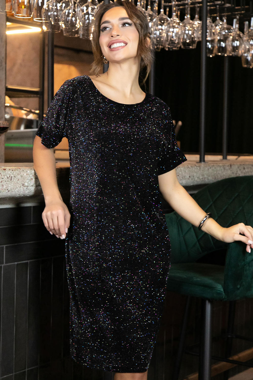 Платье Покоряя сердца (черный блеск) П11236 - Lt collection фото 5