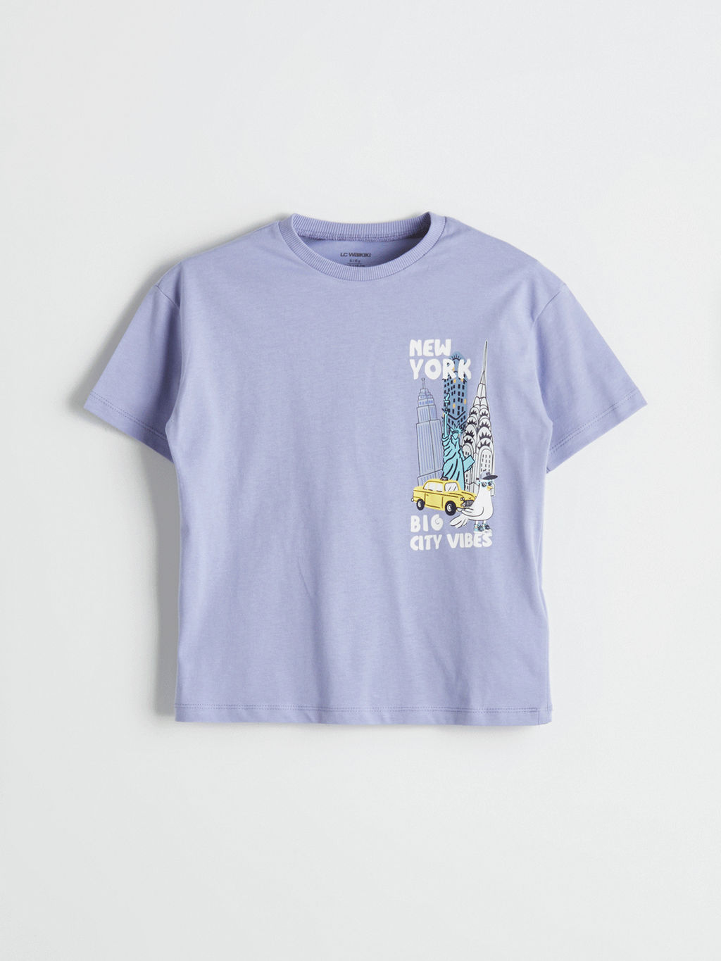 Bisiklet Yaka Bask?l? Erkek ?ocuk Ti??rt