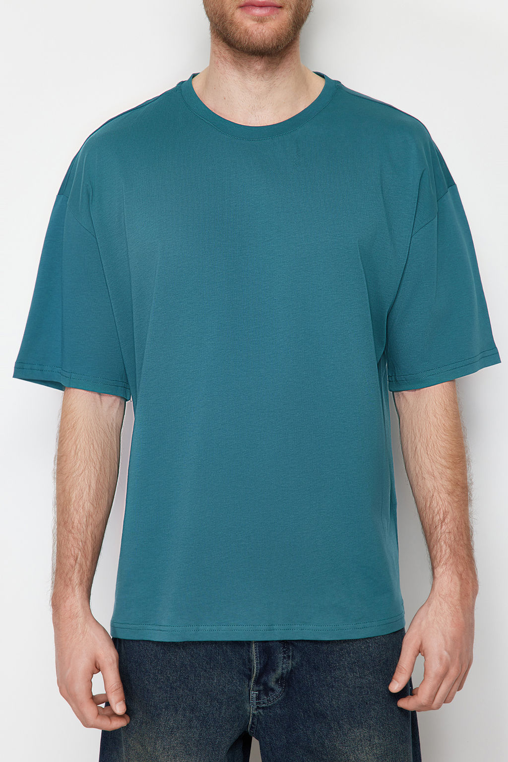TRENDYOL MAN Siyah Oversize/Genis Kesim Basic %100 Pamuklu T-Shirt TMNSS22TS0318 - Trendyolmilla фото 97
