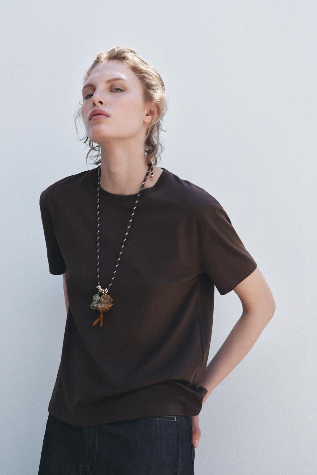 BASIC COTTON T-SHIRT - Zara фото 17