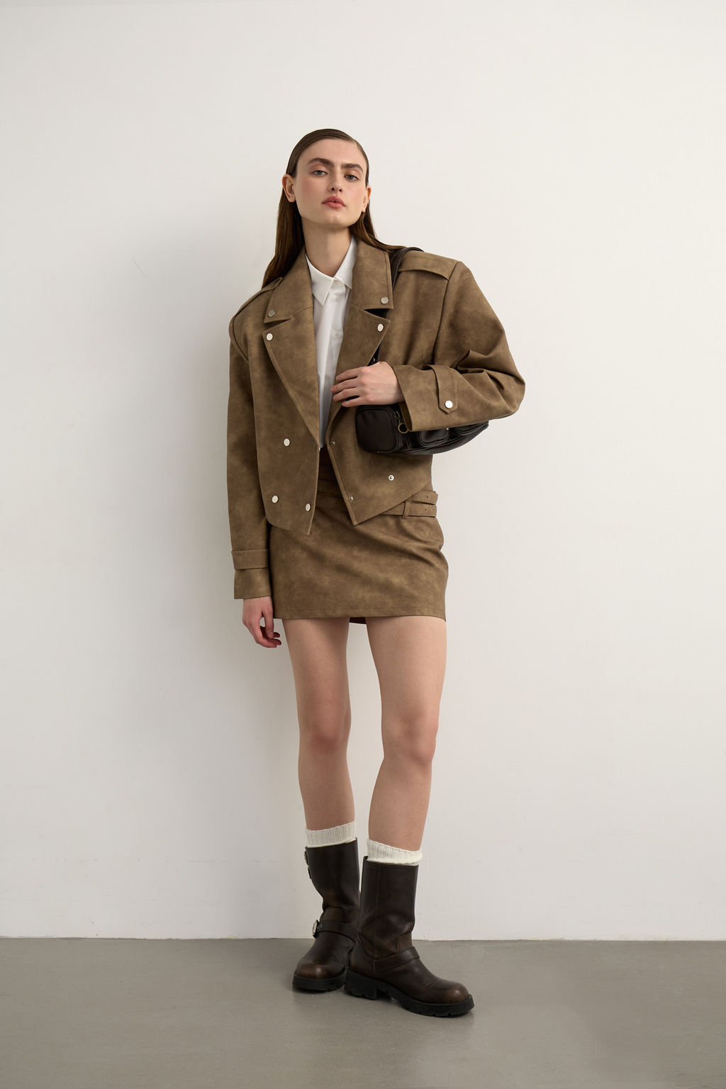 Куртка кожаная с металлическими заклепками - Mollis фото 2