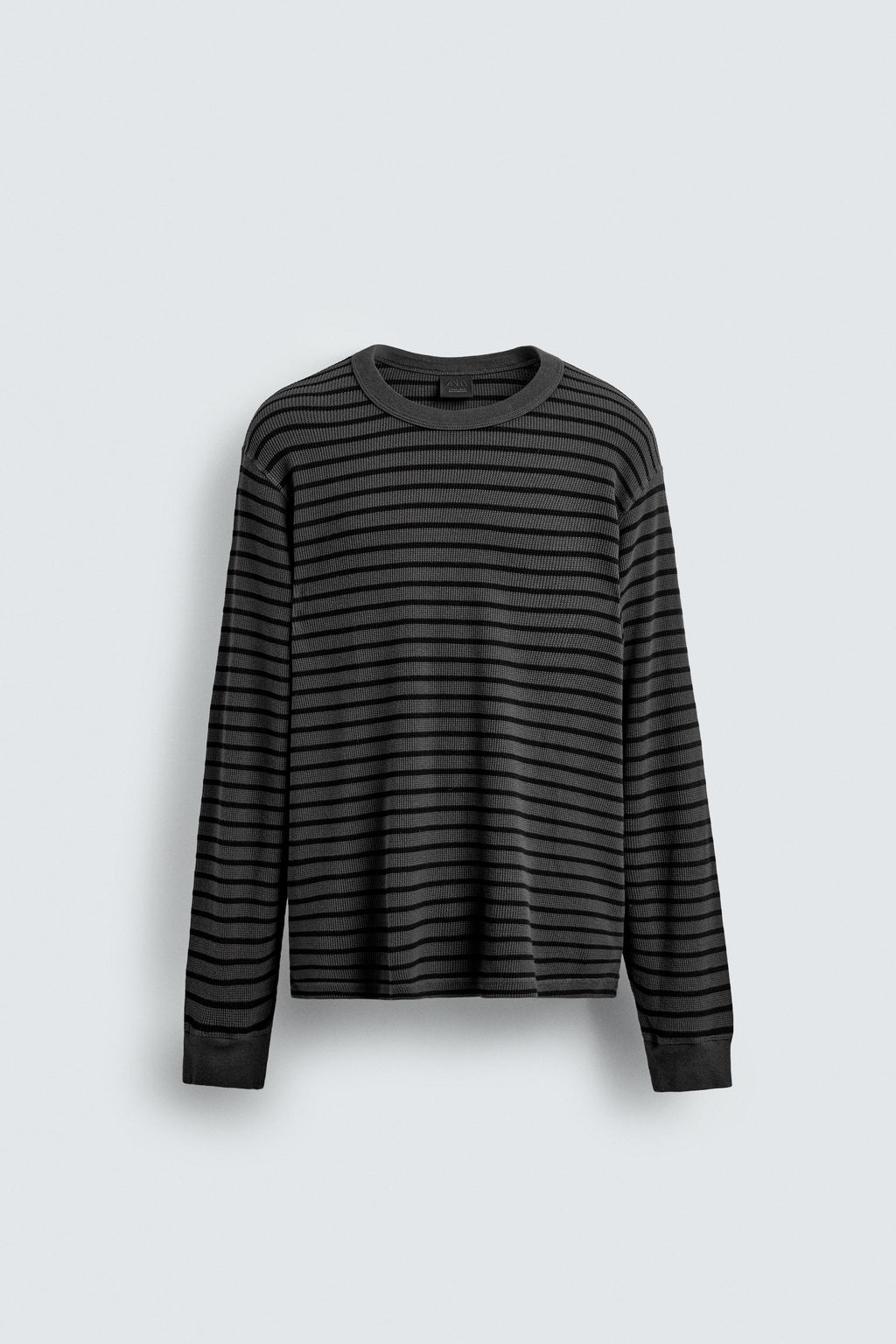 CHECK TEXTURED T-SHIRT - Zara фото 6