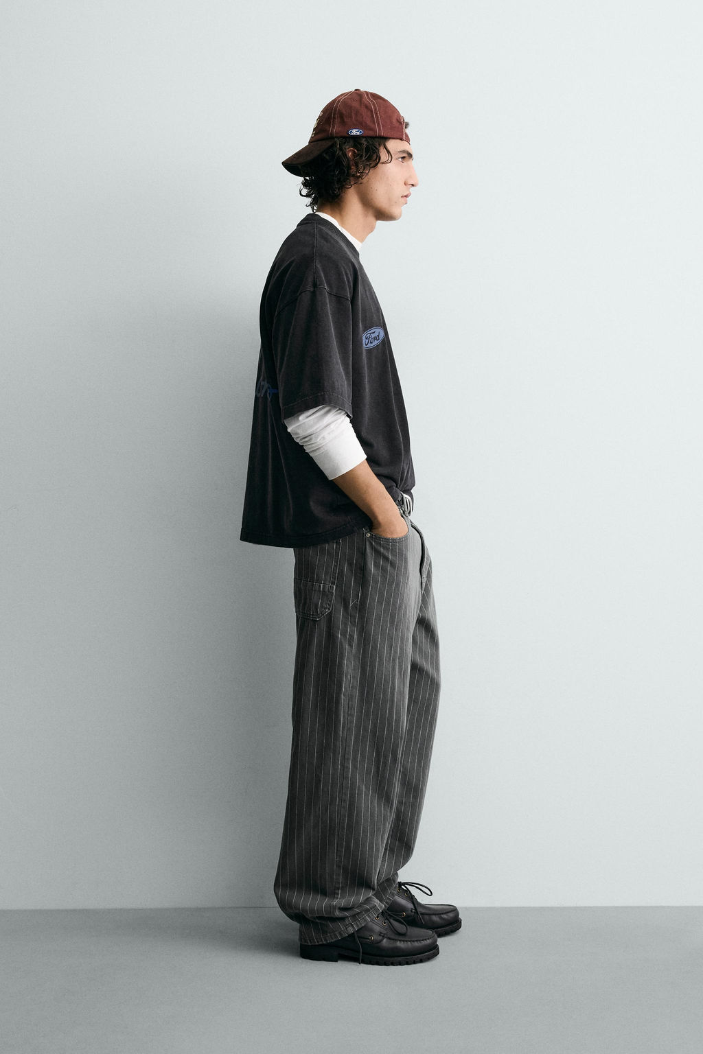 PINSTRIPE BAGGY FIT TROUSERS - Zara фото 4