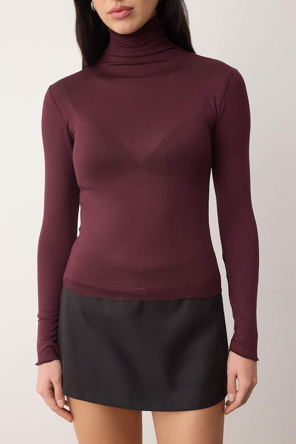 Murdum Transparan Dik Yaka Esnek Normal Boy Orme Bluz TWOAW26BZ00266