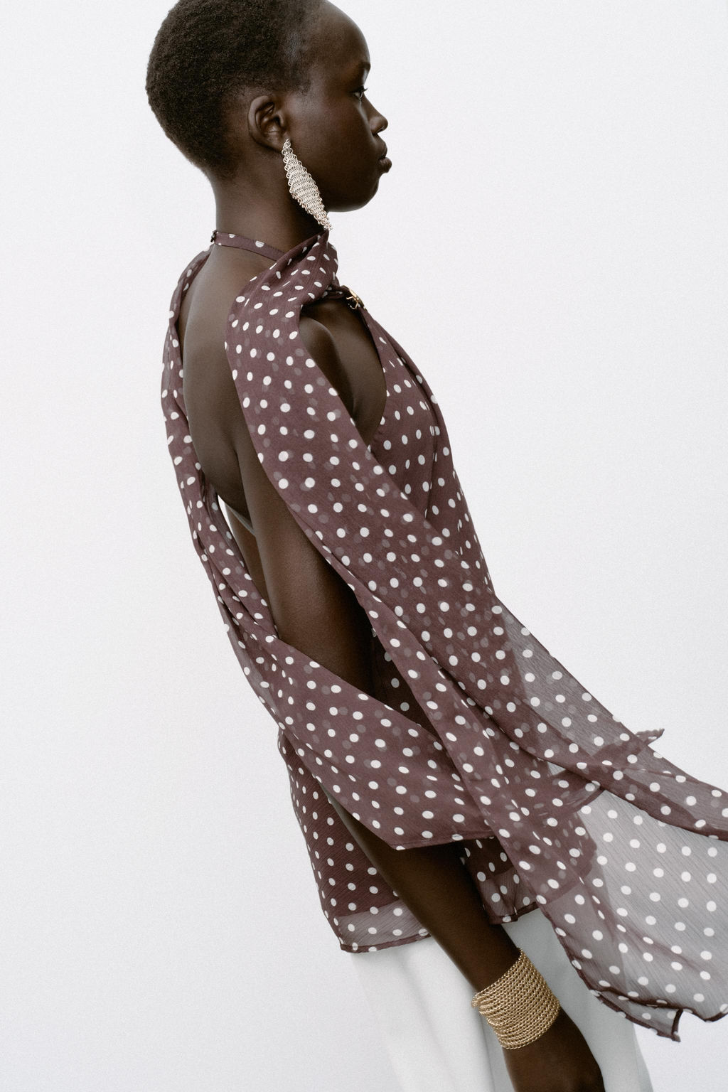 HALTER TOP WITH HARDWARE AND POLKA DOTS - Zara фото 11