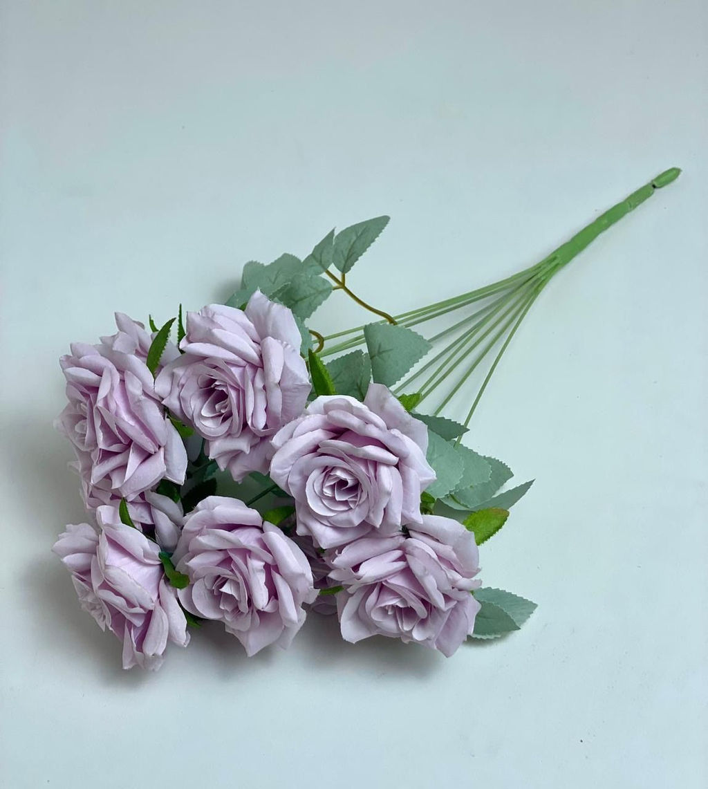 Розы сиреневые букет 9 голов, 50см , бутон 9см. - Buro фото 3