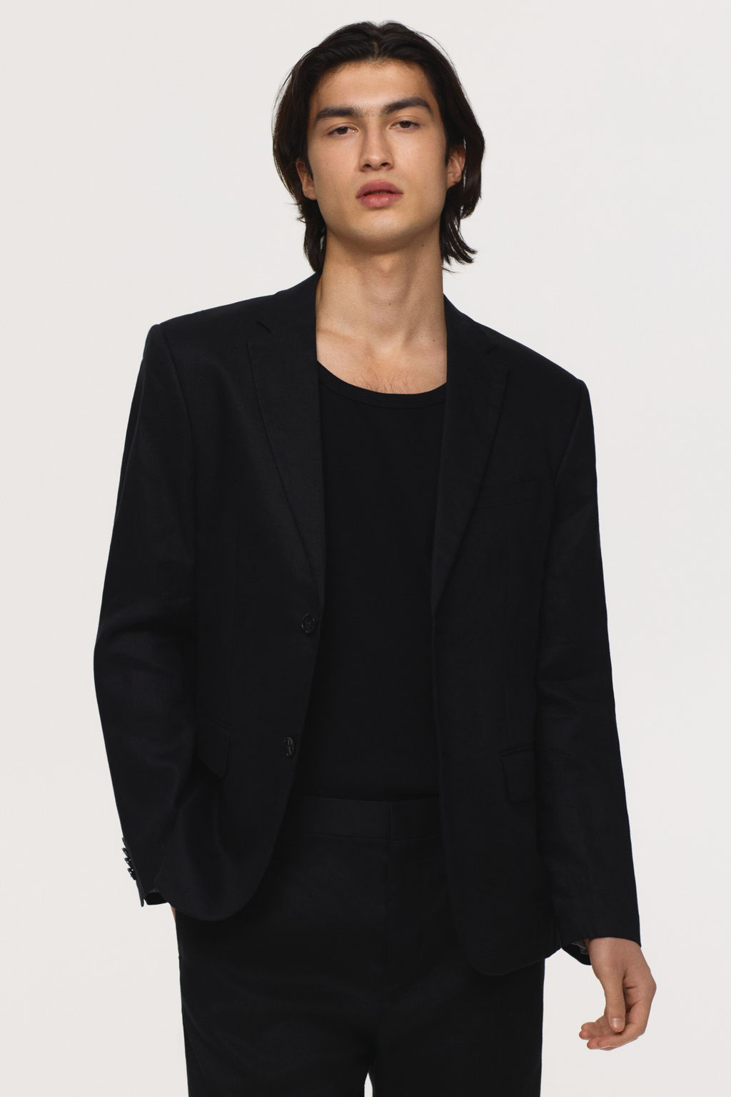 Americana de lino Slim Fit - H&m фото 6