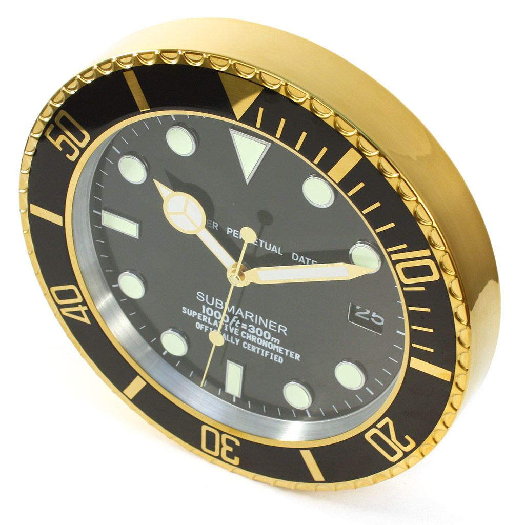 Часы настенные Субмарина д34см мягкий ход, металл., с датой (с люминесцентным циферблатом) (Китай) - Домашняя мода фото 2