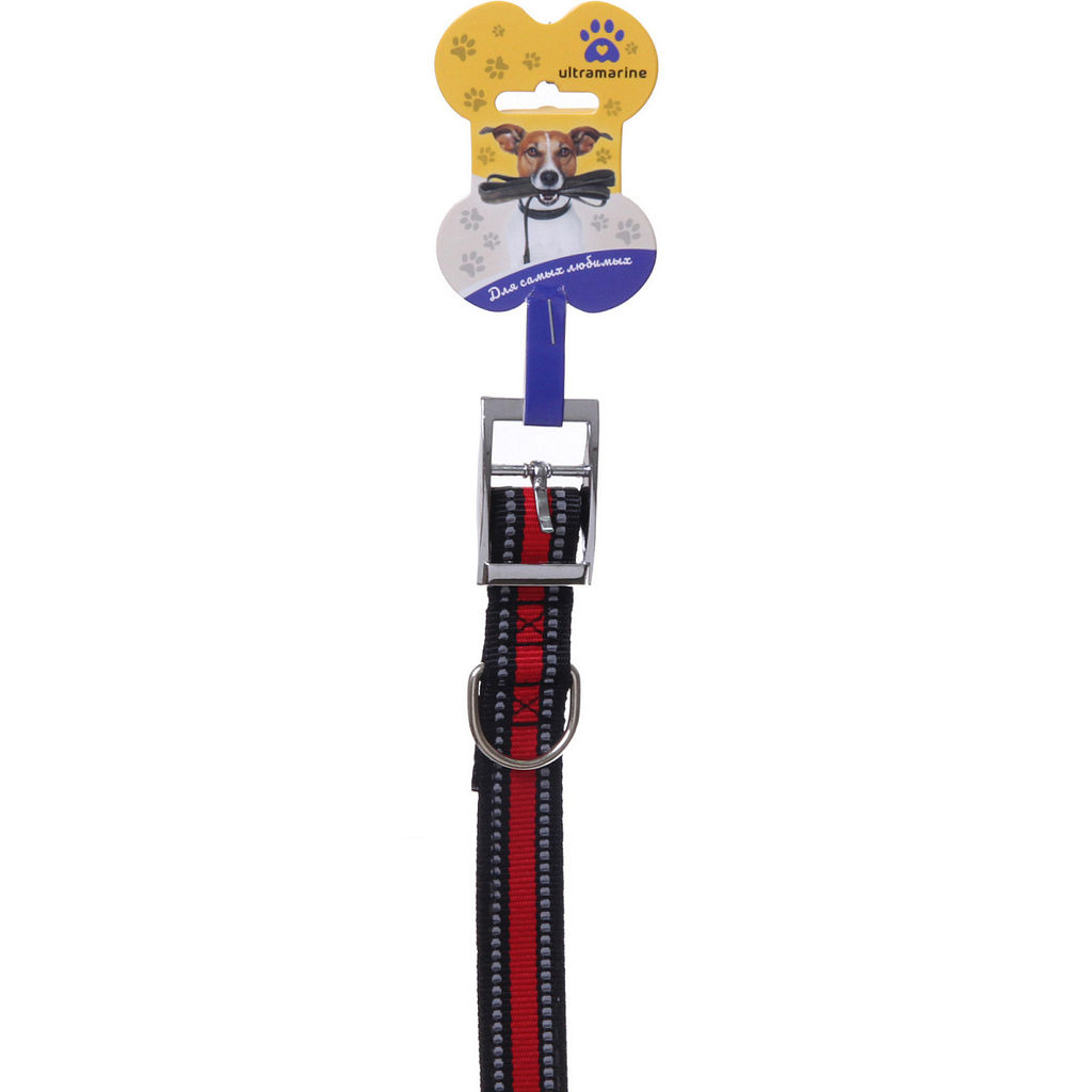 Цена за 3 шт. Ошейник для собак 2,5*54см "Дружок-Алый красный" Ultramarine