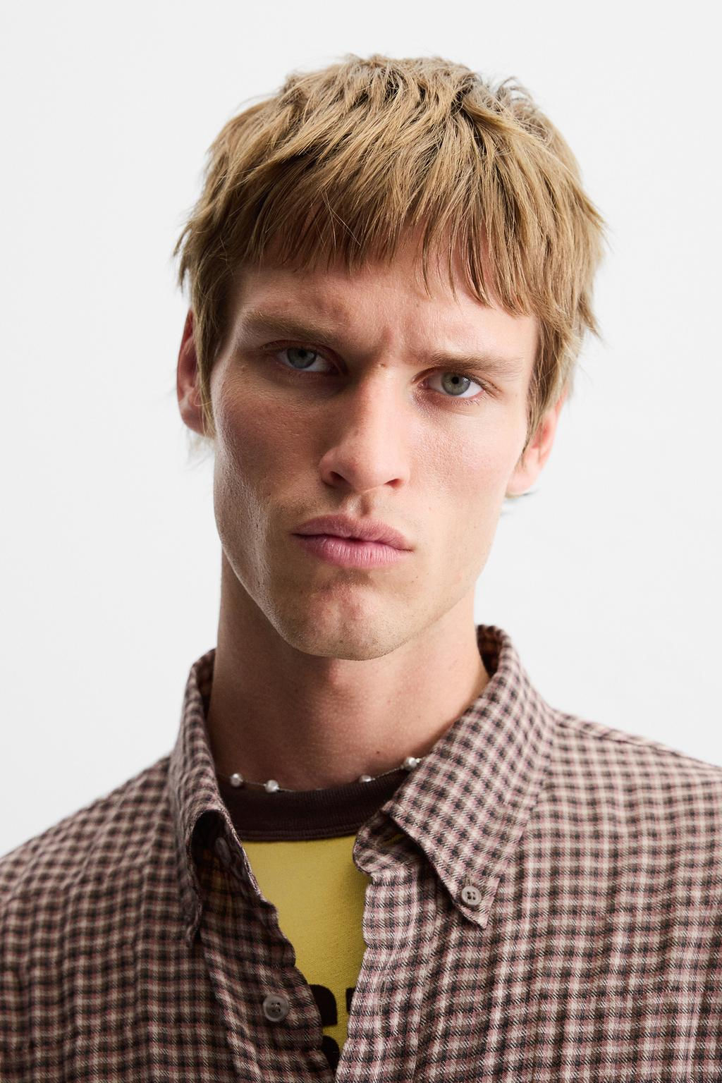 TEXTURED CHECK SHIRT - Zara фото 5